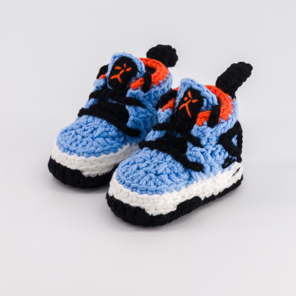 Baby Crochet Sneakers - AJ4 Cactus Jack - Baby Sneakers Shop - unisex baby crochet shoes