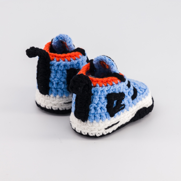 Baby Crochet Sneakers - AJ4 Cactus Jack - Baby Sneakers Shop - unisex baby crochet shoes