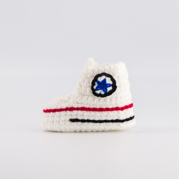 Baby Crochet Sneakers - Converse Cream - Baby Sneakers Shop - unisex baby crochet shoes