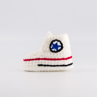 Thumbnail for Baby Crochet Sneakers - Converse Cream - Baby Sneakers Shop - unisex baby crochet shoes