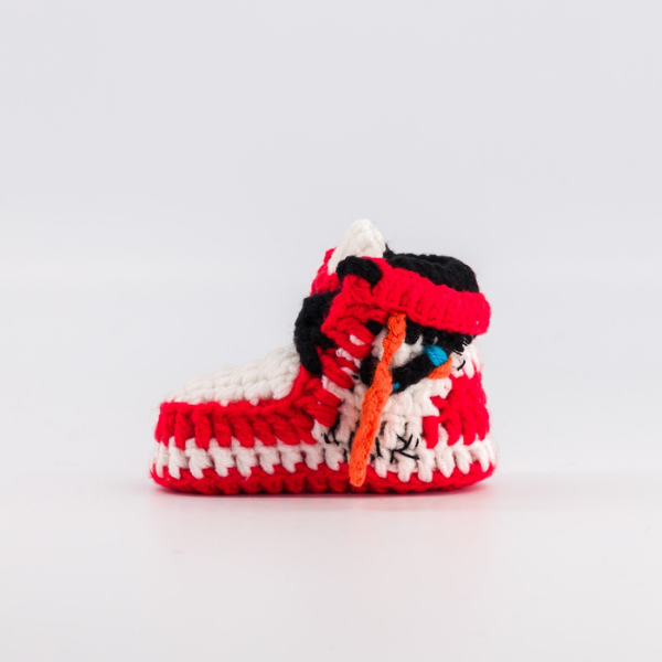 Baby Crochet Sneakers - AJ1 O-W Chicago - Baby Sneakers Shop - unisex baby crochet shoes