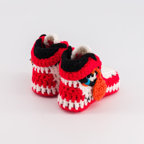 Baby Crochet Sneakers - AJ1 O-W Chicago - Baby Sneakers Shop - unisex baby crochet shoes