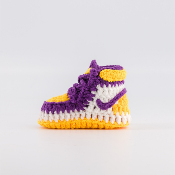 Baby Crochet Sneakers AJ1 Lakers Baby Sneakers Shop Paris