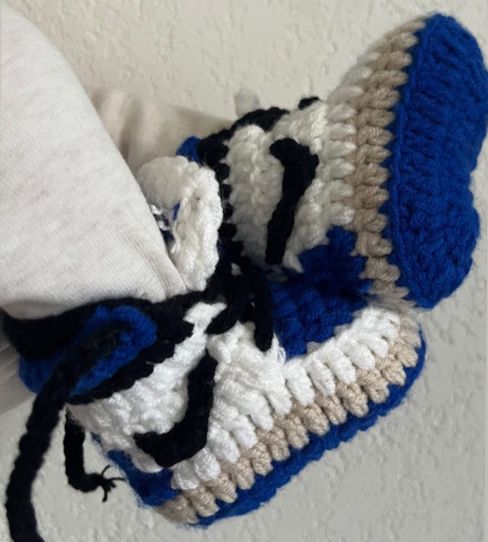 Baby Crochet Sneakers - AJ1 Travis Scott x Fragment - Baby Sneakers Shop - unisex baby crochet shoes