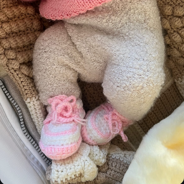 Baby Crochet Sneakers - Dunk Pink