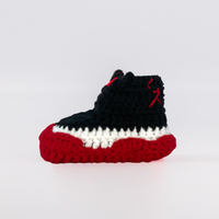 Thumbnail for Baby Crochet Sneakers - AJ11 BRED