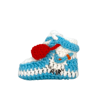 Thumbnail for Baby Crochet Sneakers - AJ1 O-W UNC - Baby Sneakers Shop - unisex baby crochet shoes