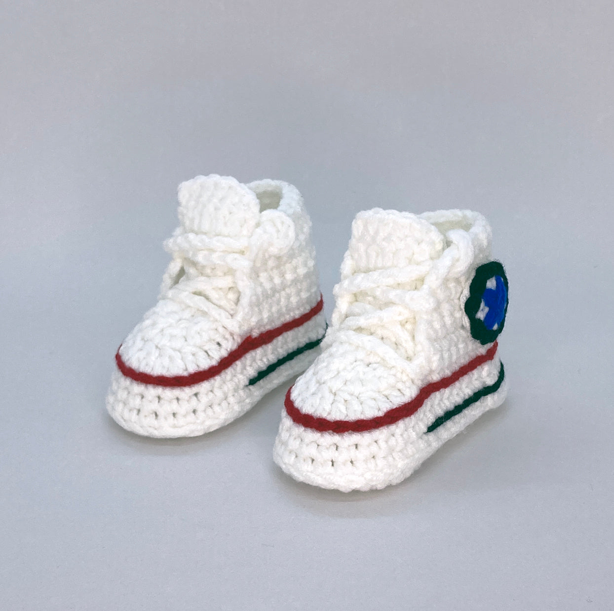 Baby Crochet Sneakers - Converse Cream - Baby Sneakers Shop - unisex baby crochet shoes