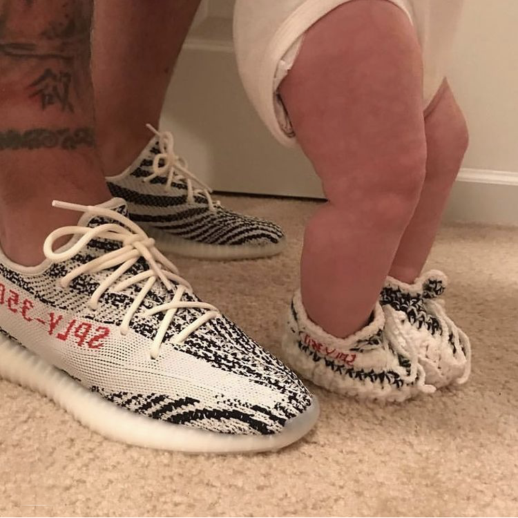 Baby Crochet Sneakers - YZY Zebra - Baby Sneakers Shop - unisex baby crochet shoes