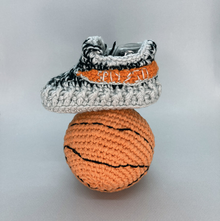 Small Crochet BasketBall (Toy) - Baby Sneakers Shop - unisex baby crochet shoes