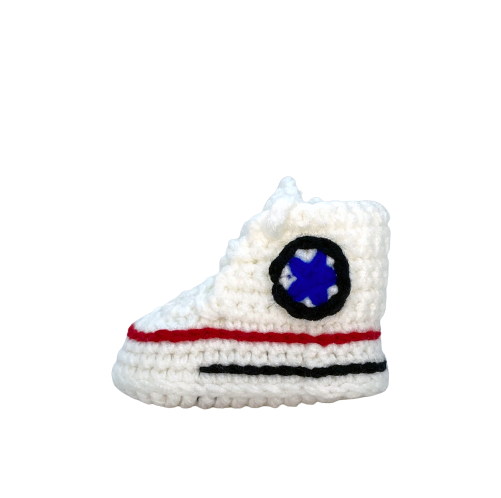 Baby Crochet Sneakers - Converse Cream - Baby Sneakers Shop - unisex baby crochet shoes