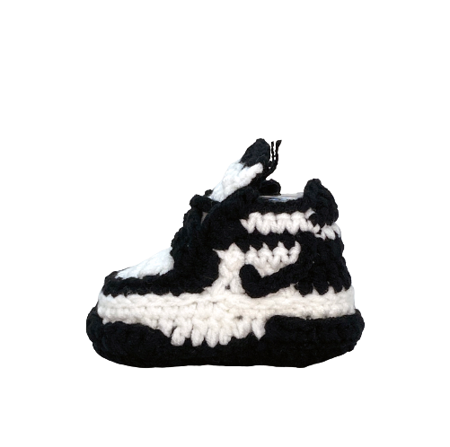 Baby Crochet Sneakers - Dunk Panda - Baby Sneakers Shop - unisex baby crochet shoes