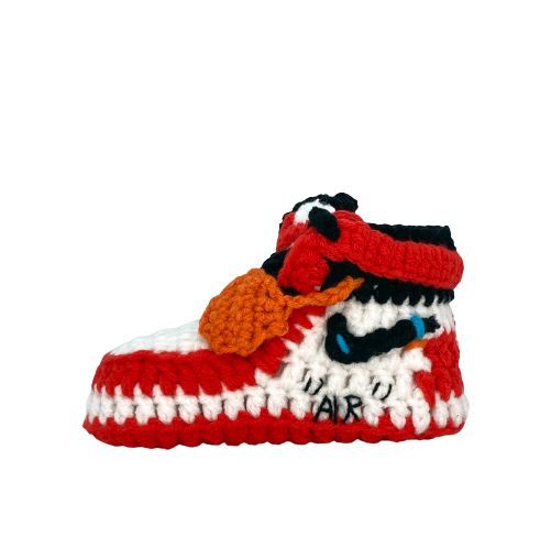 Baby Crochet Sneakers - AJ1 O-W Chicago - Baby Sneakers Shop - unisex baby crochet shoes
