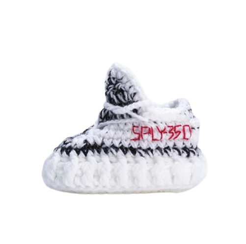 Baby Crochet Sneakers - YZY Zebra - Baby Sneakers Shop - unisex baby crochet shoes