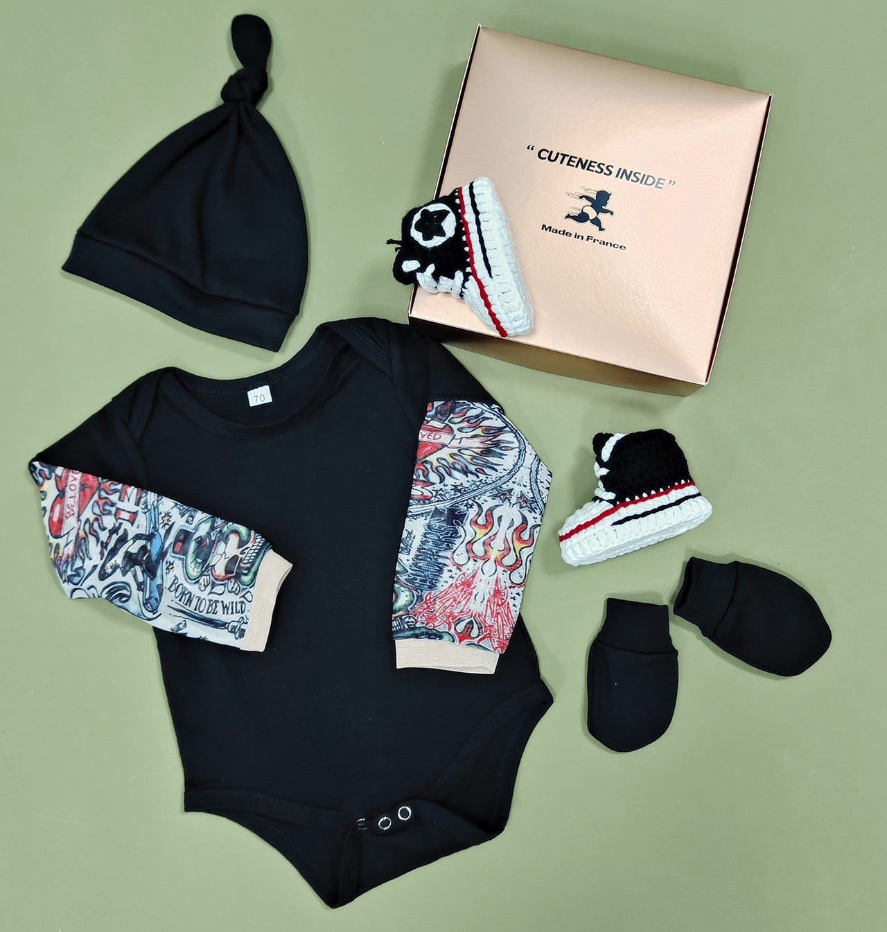 Baby Gift Pack - Lil Biker - Baby Sneakers Shop - unisex baby crochet shoes